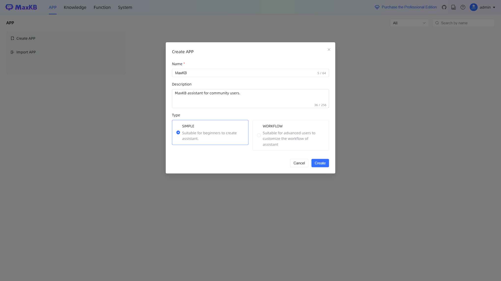Creating an Application